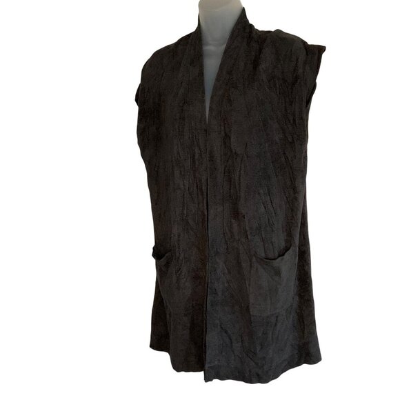 Barefoot Dreams CozyChic Ultra Lite Knit Vest With Pockets  Size L cardigan open - Picture 9 of 12